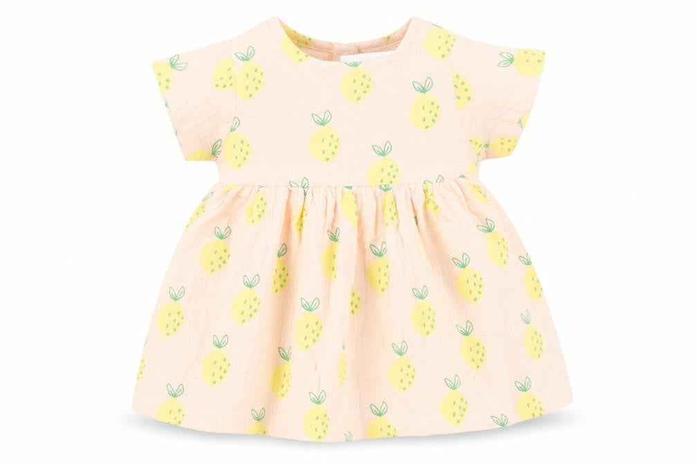 Marks & Spencer Girls Pink Geometric Cotton A-Line Size 3-6 Months Crew Neck Button