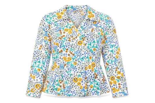 Girl in Mind Womens Multicoloured Floral Polyester Basic Blouse Size 8 Collared
