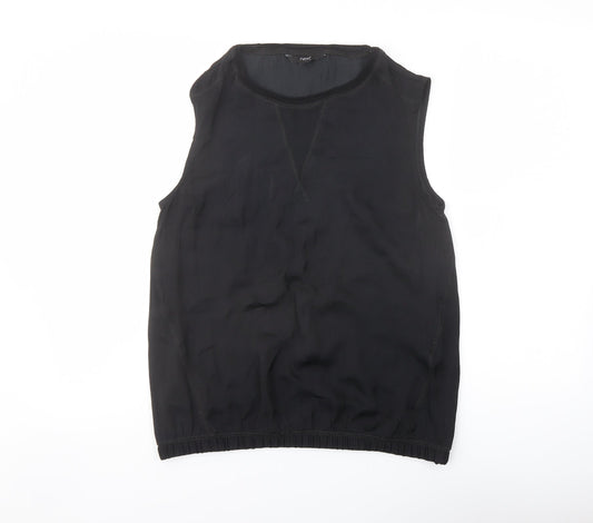 NEXT Womens Black Polyester Basic Blouse Size 12 Round Neck