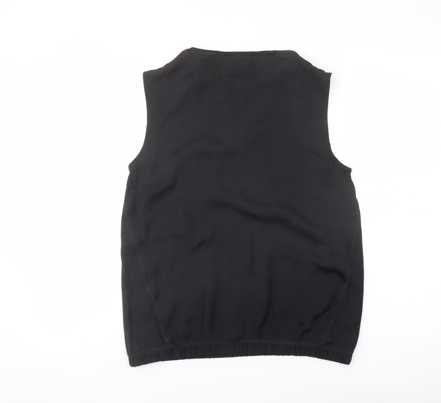 NEXT Womens Black Polyester Basic Blouse Size 12 Round Neck