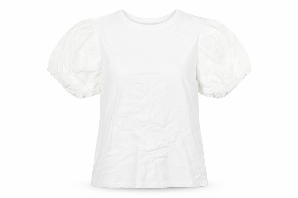 Warehouse Womens White Cotton Basic T-Shirt Size 8 Crew Neck