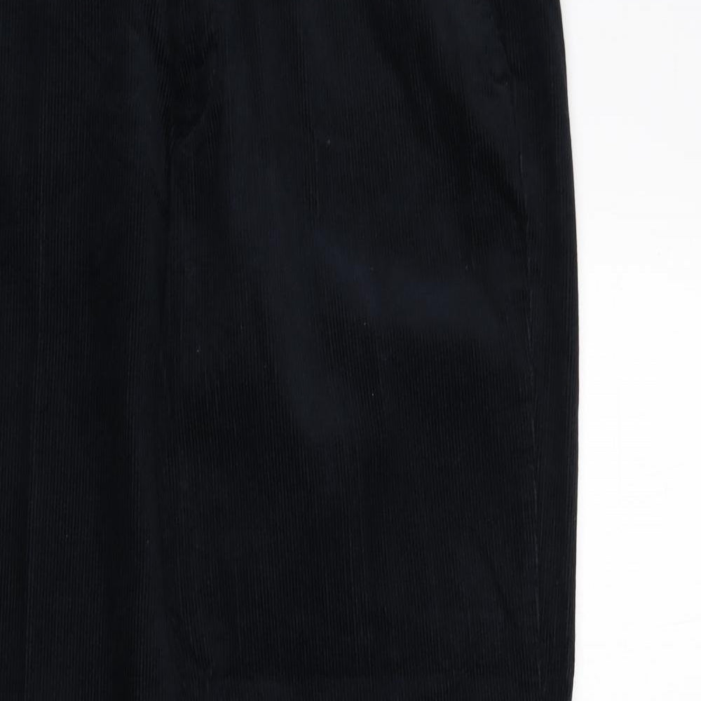 Marks and Spencer Womens Blue Cotton Trousers Size 36 L31 in Regular Zip