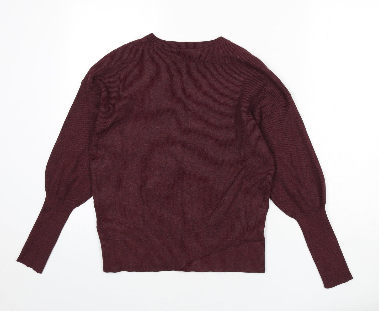 Marks and Spencer Womens Red V-Neck Viscose Pullover Jumper Size M