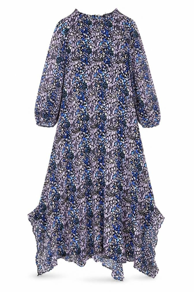 Marks & Spencer Womens Multicoloured Animal Print Viscose A-Line Size 8 Round Neck Zip - Leopard Print