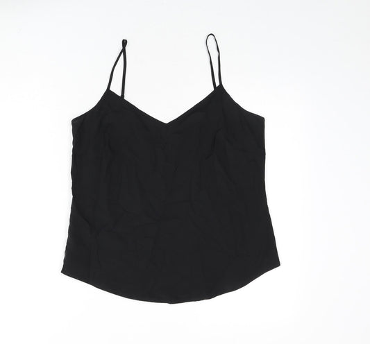 Marks and Spencer Womens Black Polyester Camisole Tank Size 10 V-Neck