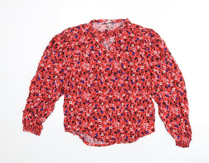Additional front view of Autograph women’s multicoloured floral viscose basic blouse, size UK 6, v-neck