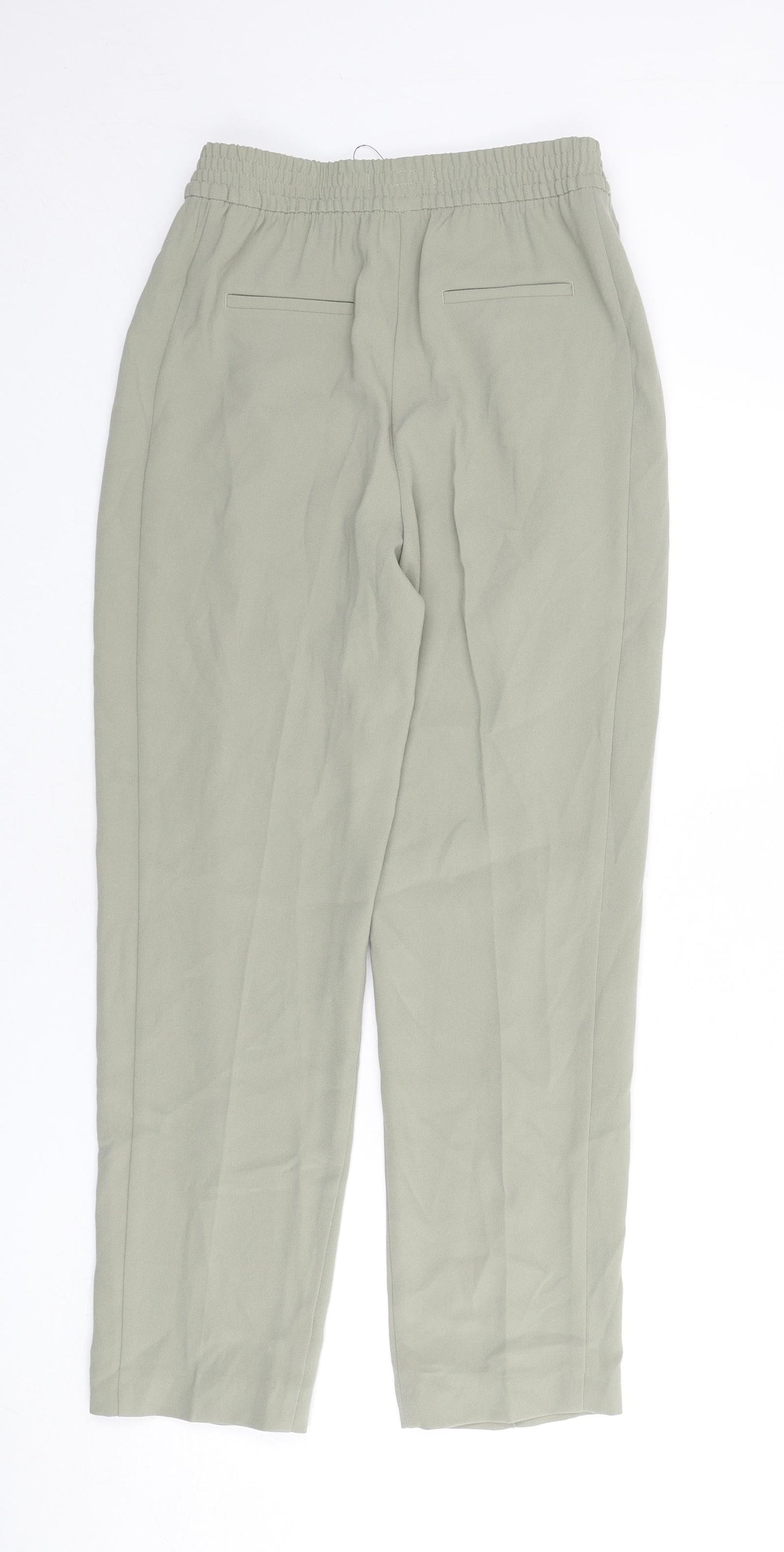 Marks and Spencer Womens Green Polyester Trousers Size 8 L26 in Regular