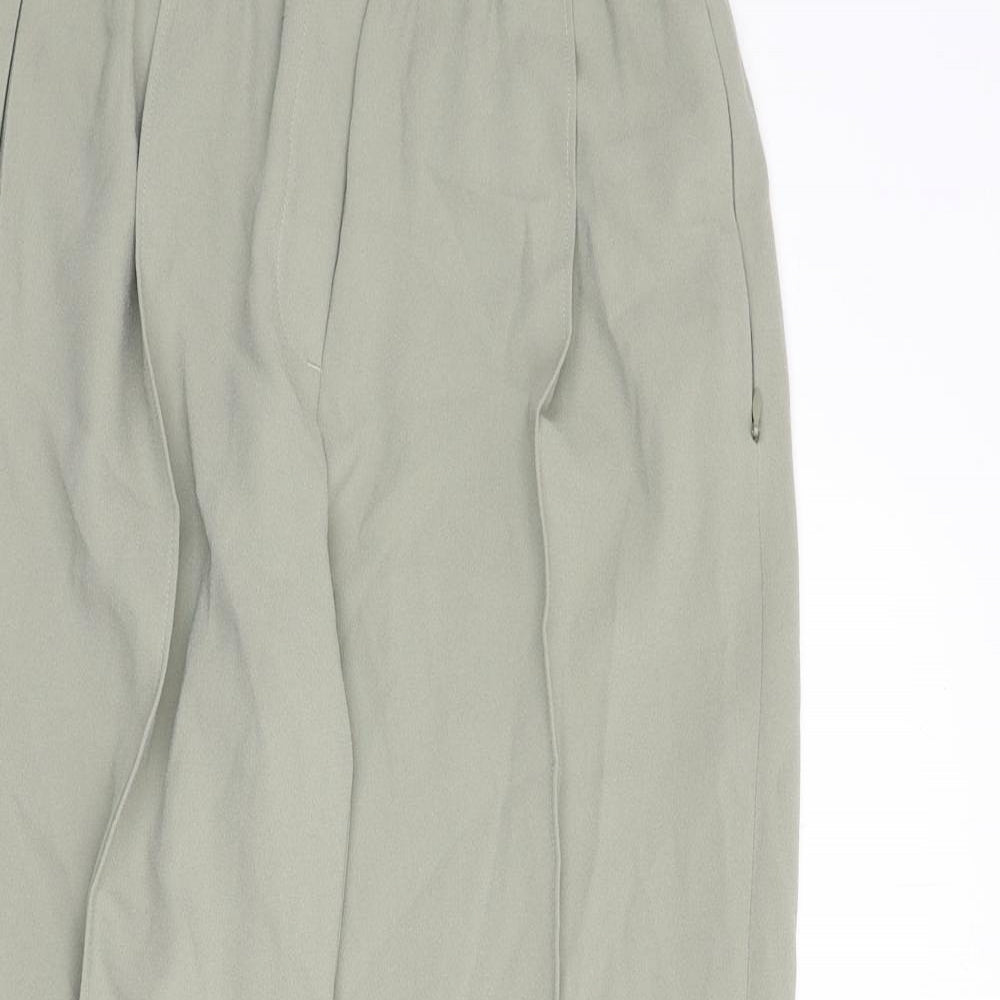 Marks and Spencer Womens Green Polyester Trousers Size 8 L26 in Regular