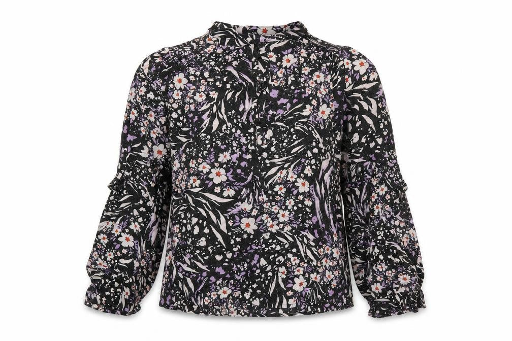 Marks & Spencer Womens Multicoloured Geometric Viscose Basic Blouse Size 8 Round Neck - Sparkle, Flowers