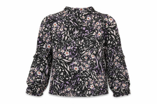 Marks and Spencer Womens Multicoloured Geometric Viscose Basic Blouse Size 8 Round Neck - Sparkle, Flowers