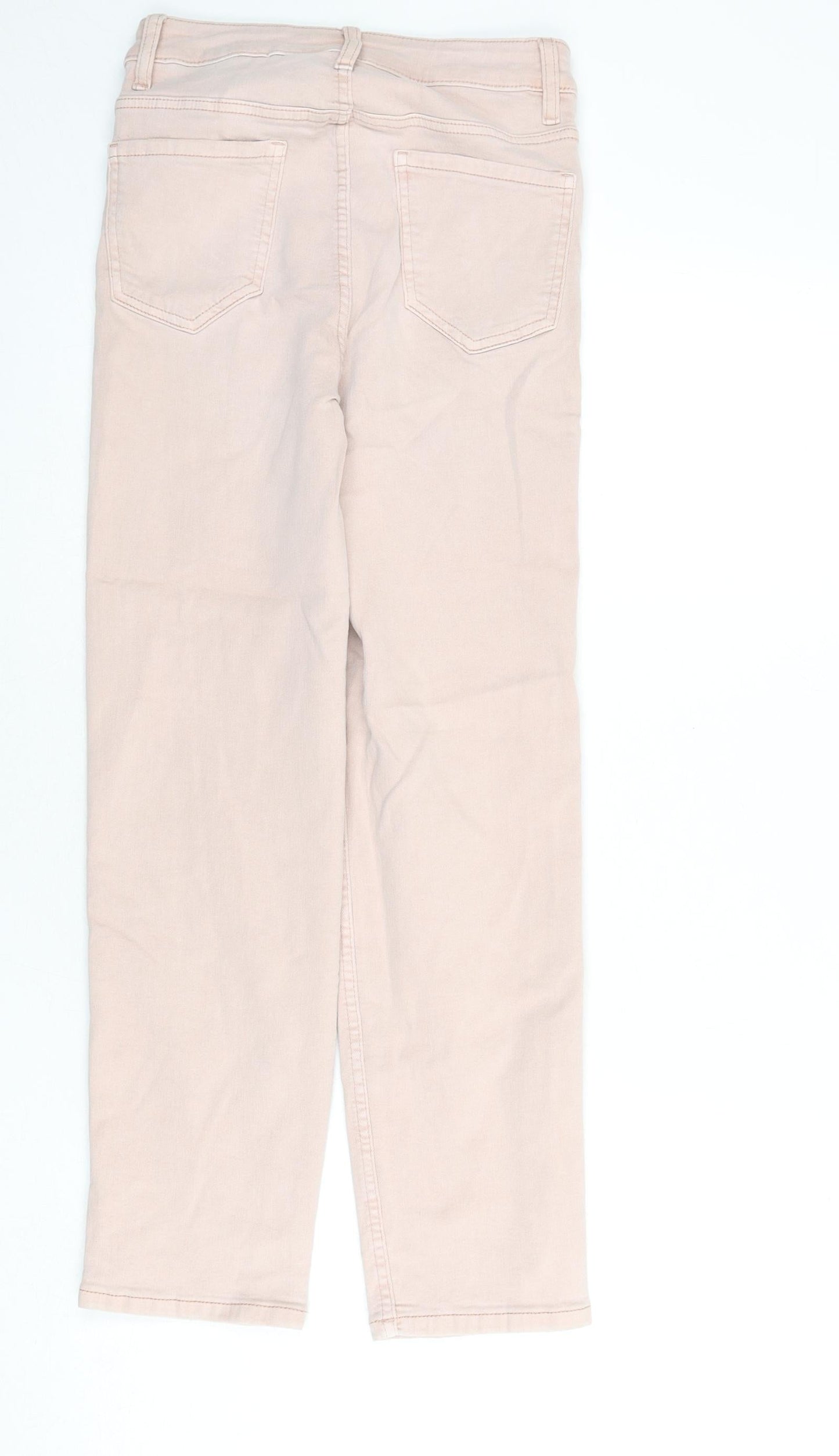 Marks and Spencer Womens Pink Cotton Skinny Jeans Size 6 L24 in Slim Zip - Cropped