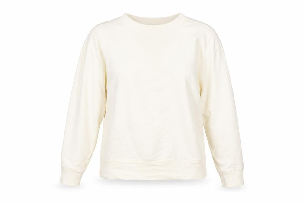 Uniqlo Womens Ivory Cotton Pullover Sweatshirt Size 12 Pullover