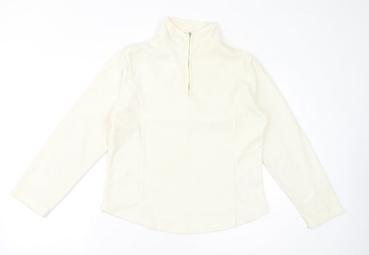 Active Womens Ivory Polyester Pullover Sweatshirt Size 10 Pullover - Size 10-12