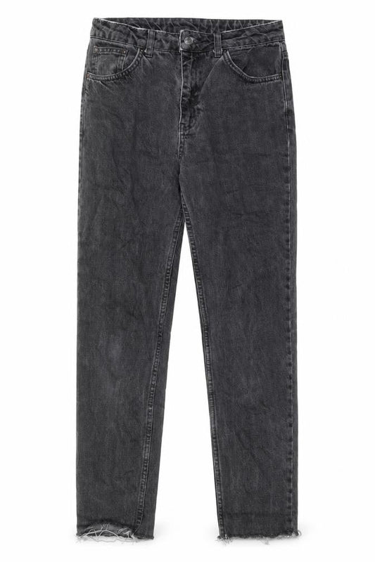 Topshop Womens Grey Cotton Tapered Jeans Size 28 in L34 in Regular Zip - Pockets