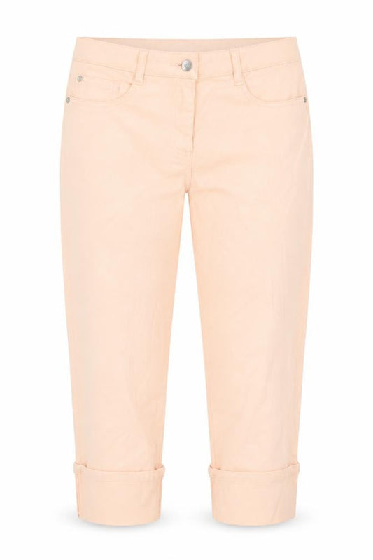 Papaya Womens Pink Cotton Cropped Jeans Size 12 L22 in Regular Zip - Pockets