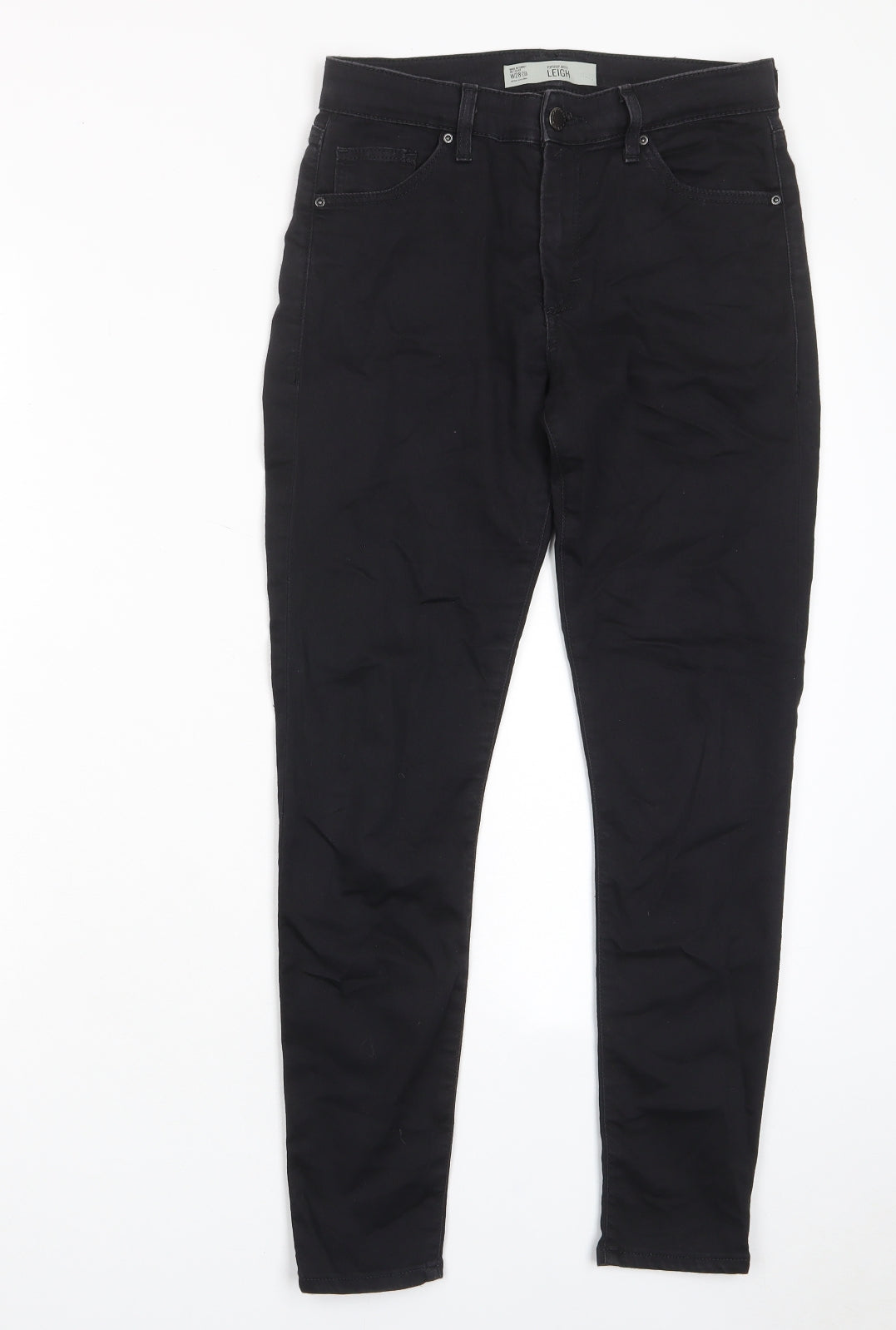 Topshop Womens Black Cotton Skinny Jeans Size 28 in L30 in Regular Zip - Pockets