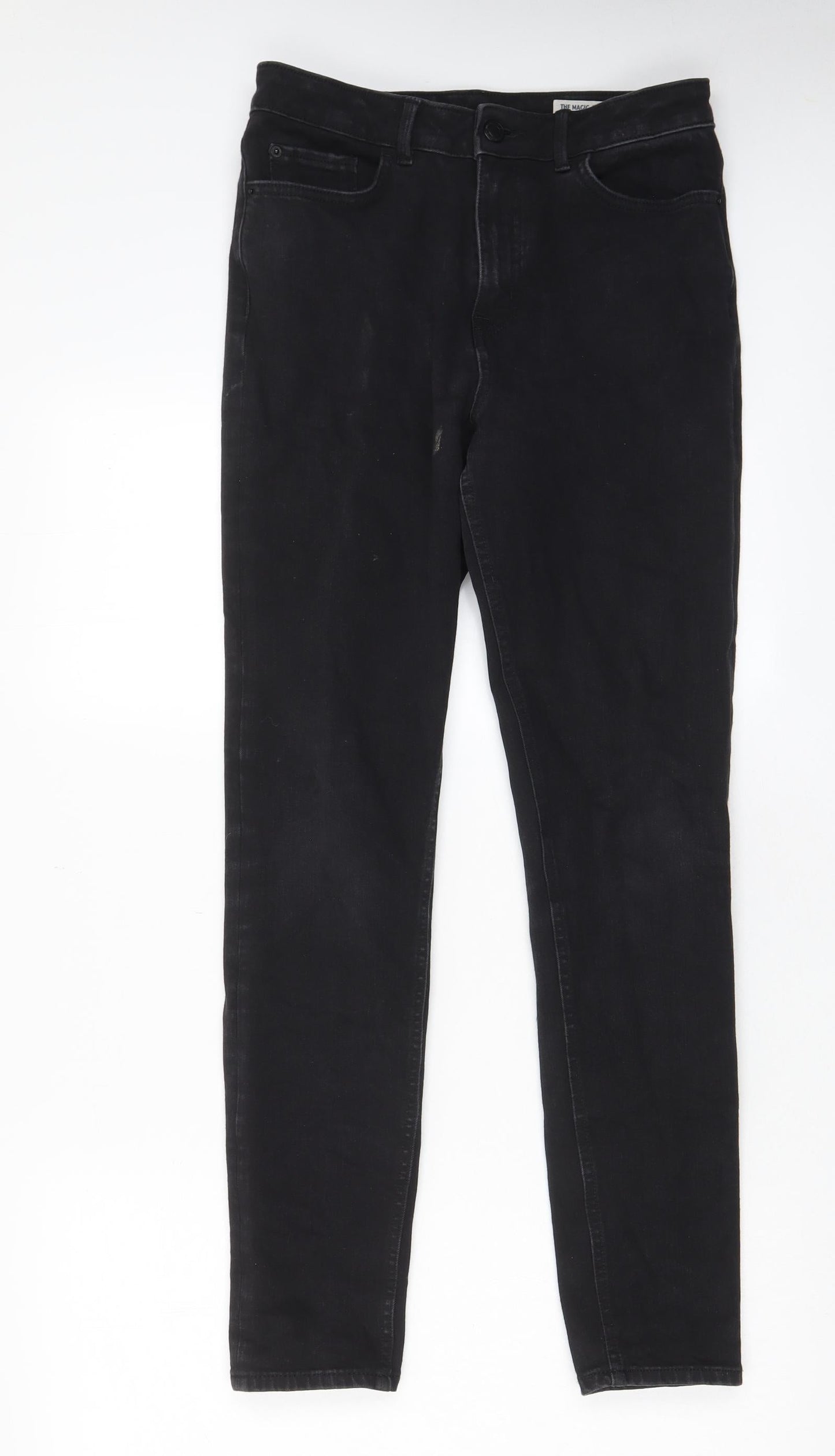Marks and Spencer Womens Black Cotton Skinny Jeans Size 10 L29 in Regular Zip - Pockets