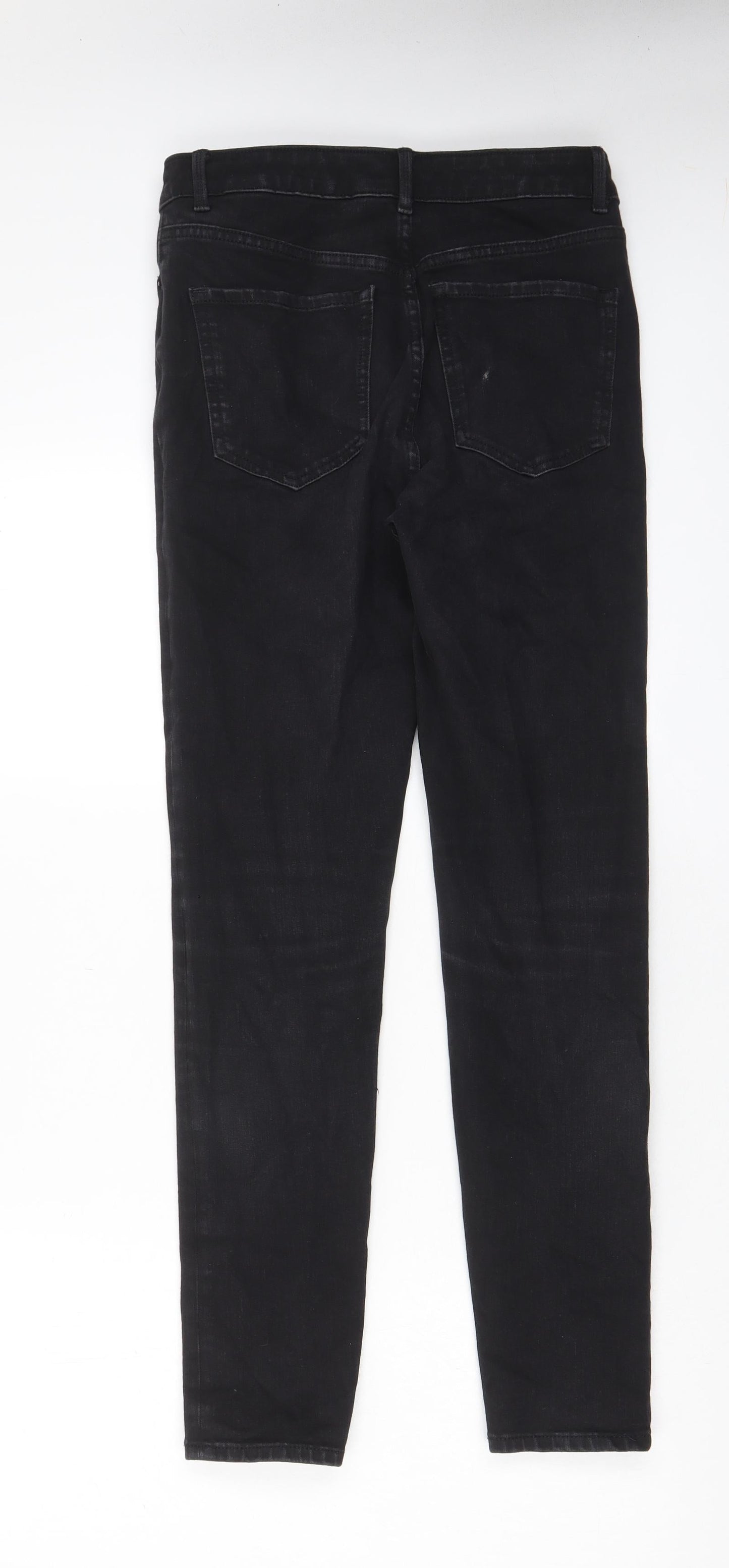 Marks and Spencer Womens Black Cotton Skinny Jeans Size 10 L29 in Regular Zip - Pockets