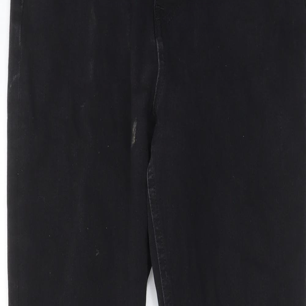 Marks and Spencer Womens Black Cotton Skinny Jeans Size 10 L29 in Regular Zip - Pockets