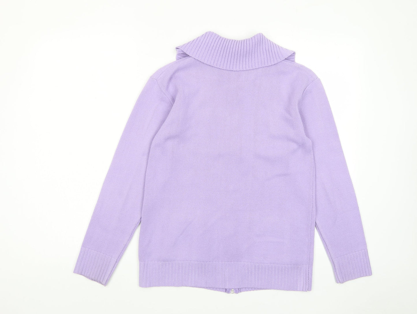 Choice Womens Purple Collared Acrylic Full Zip Jumper Size S - Pockets