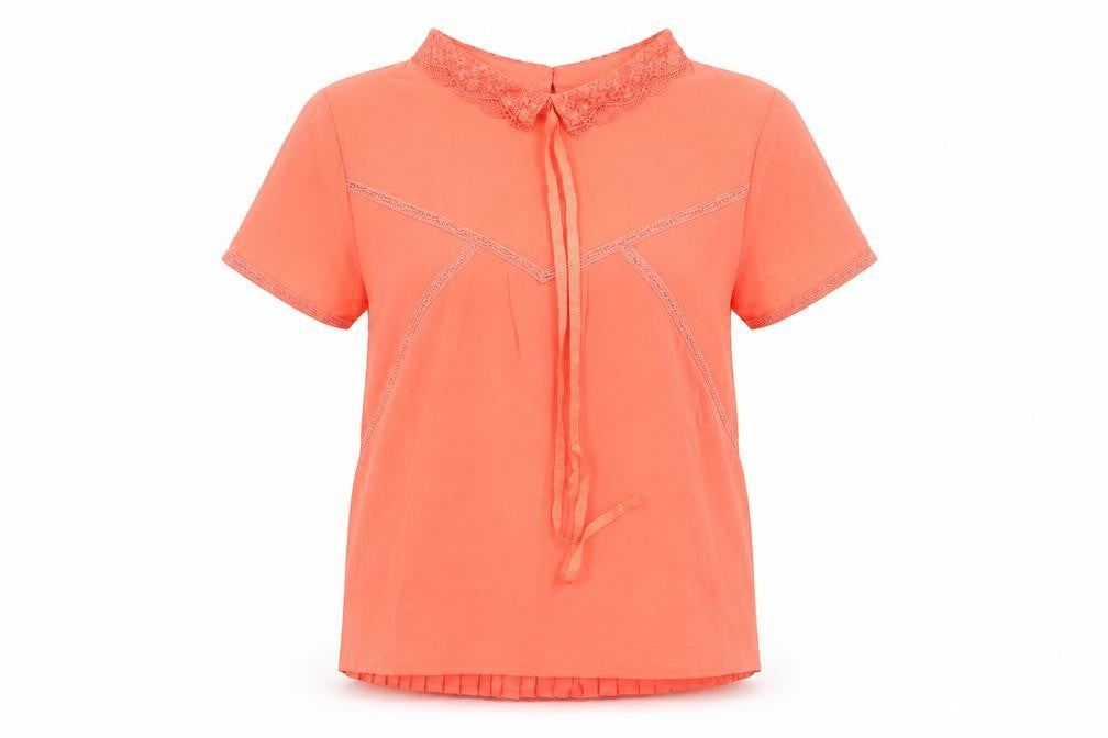 Grace & Mila Womens Pink Polyester Basic T-Shirt Size M Collared - Embroidered