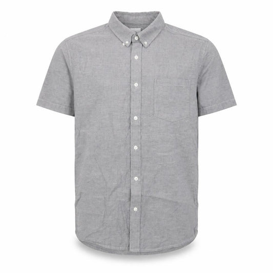 Burton Mens Grey Cotton Button-Up Size L Collared Button - Pocket