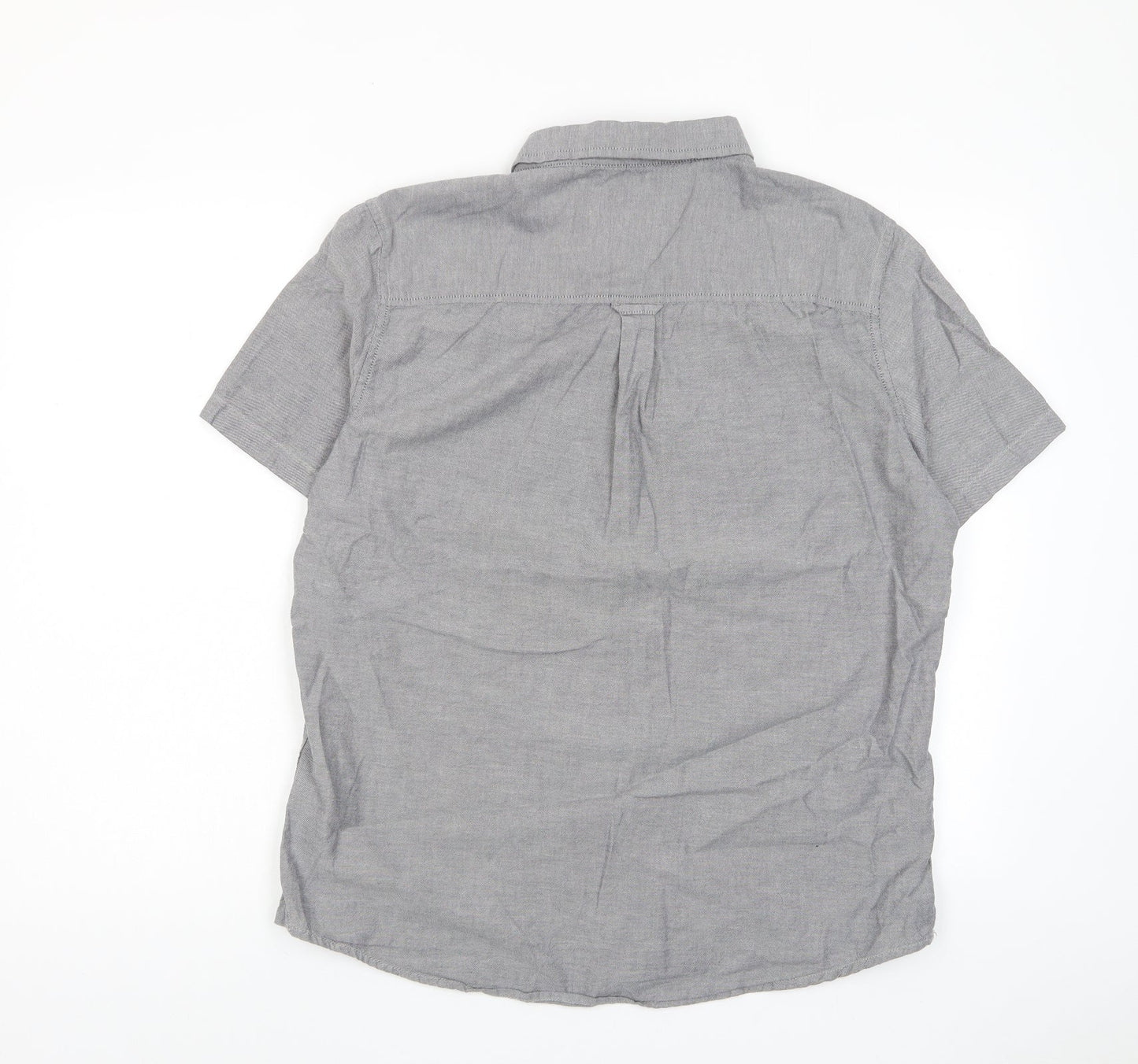 Burton Mens Grey Cotton Button-Up Size L Collared Button - Pocket