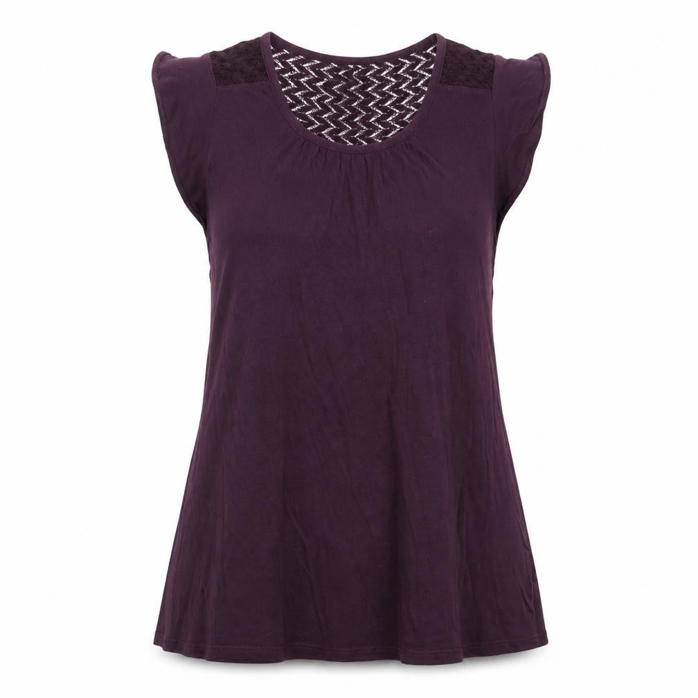 Gap Womens Purple Cotton Basic T-Shirt Size S Crew Neck