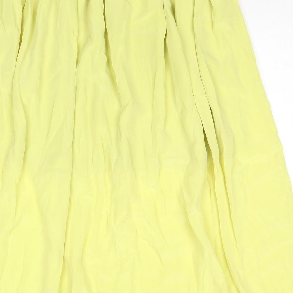 Samsøe Samsøe Womens Yellow Polyester Pleated Skirt Size S