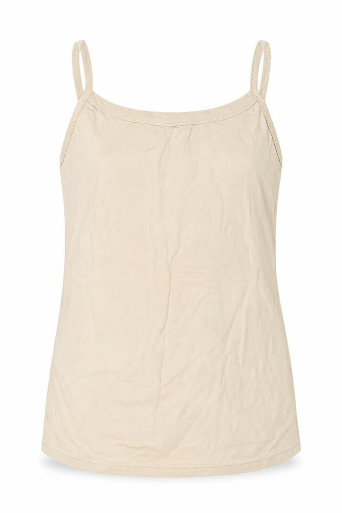 Ellie Louise Womens Beige Cotton Basic Tank Size 16 Round Neck