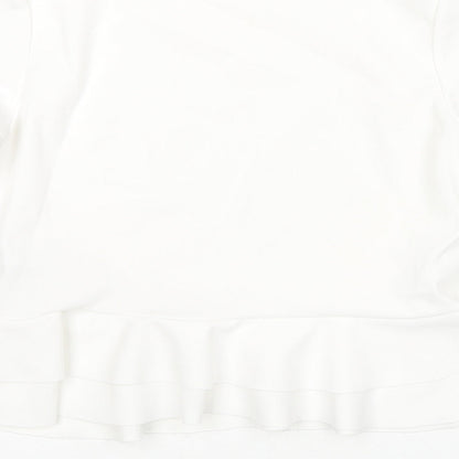 Cameo Rose Womens White Polyester Basic Blouse Size 8 Round Neck