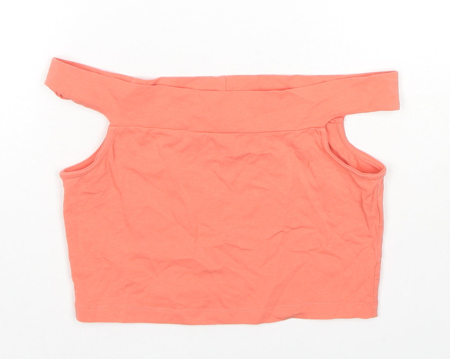 ASOS Womens Orange Cotton Cropped Tank Size 8 Off the Shoulder
