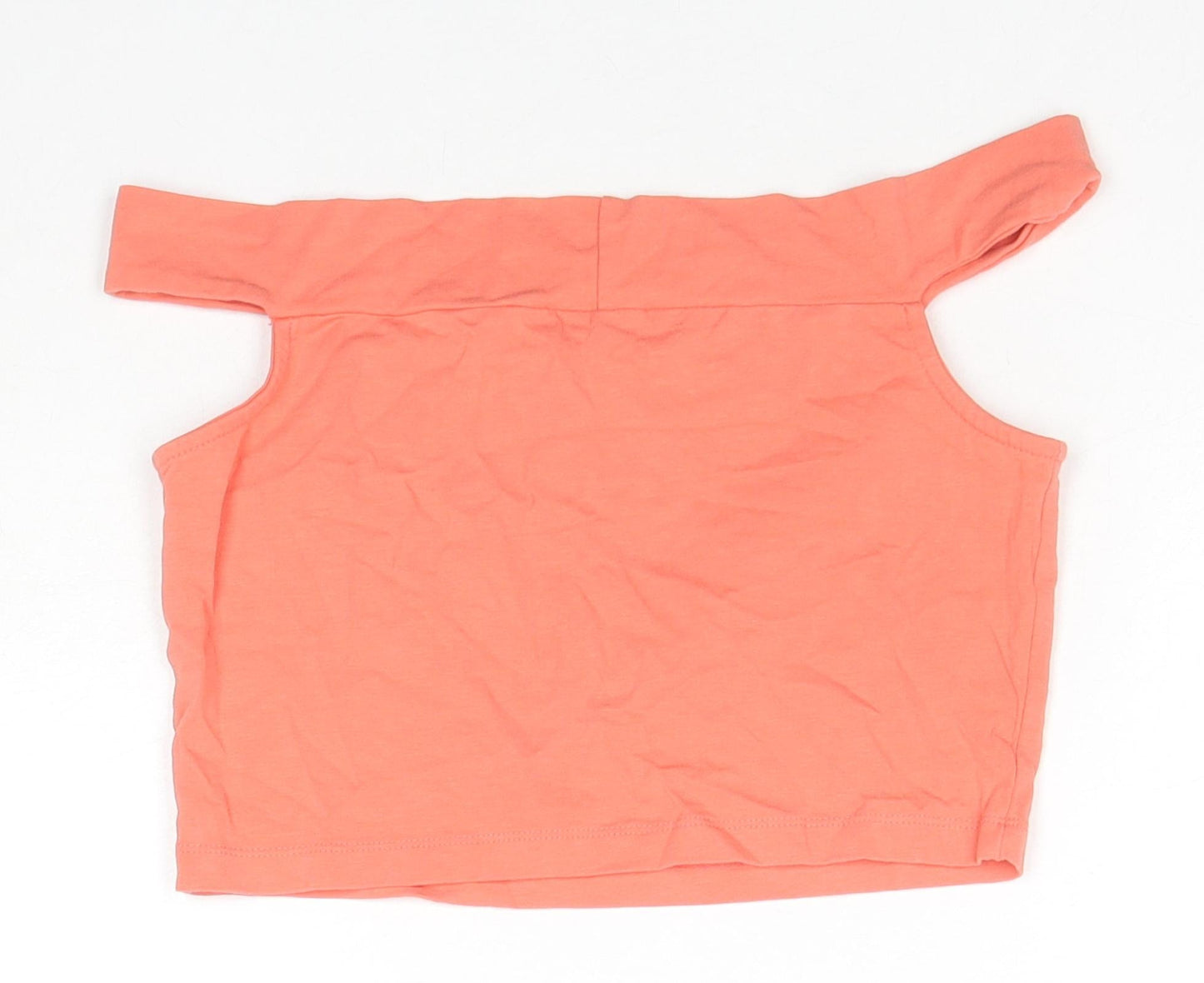 ASOS Womens Orange Cotton Cropped Tank Size 8 Off the Shoulder