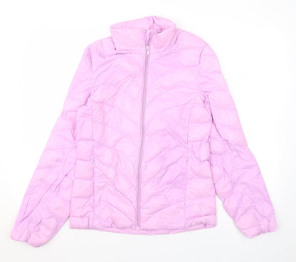 Marks & Spencer Womens Pink Puffer Jacket Coat Size 6 Zip