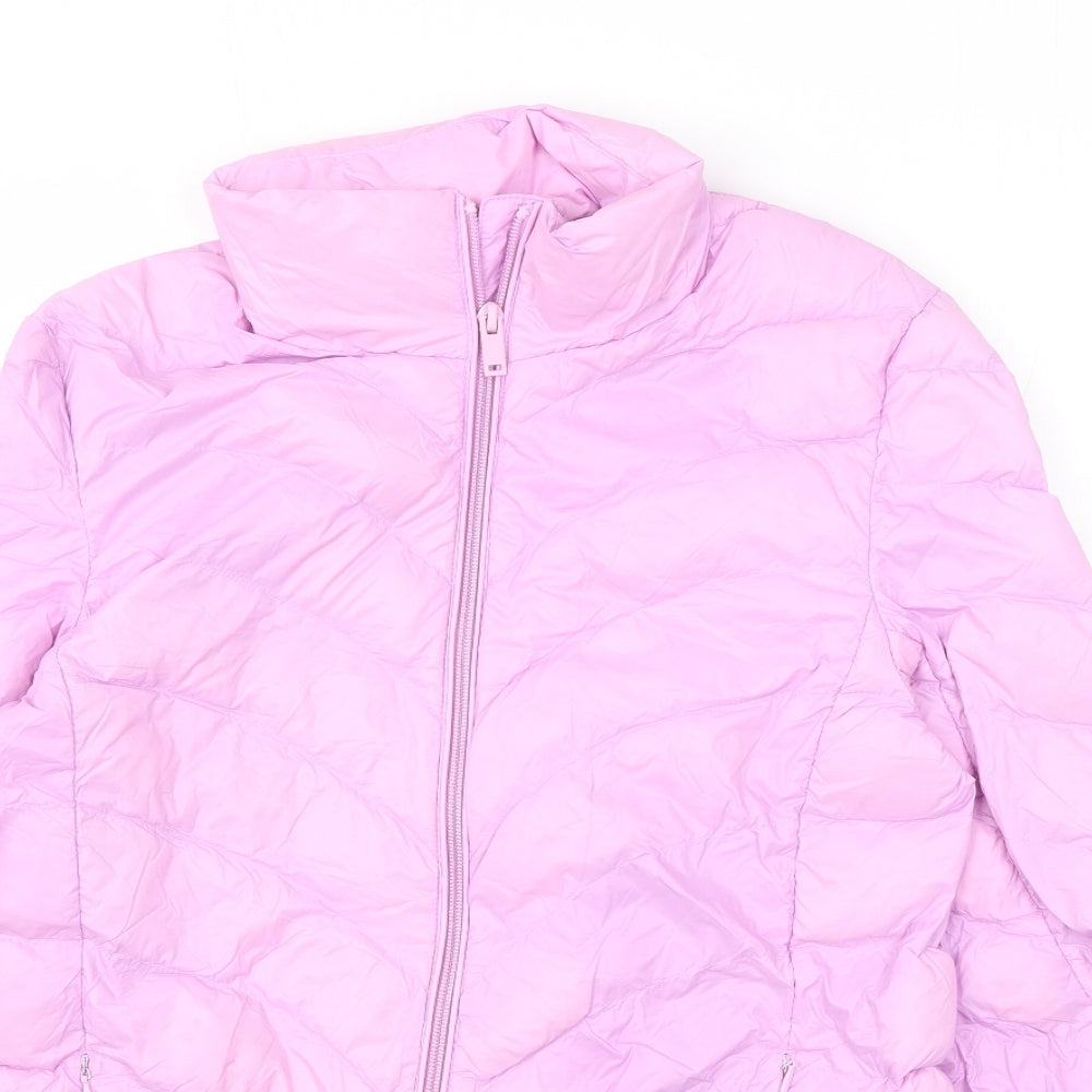 Marks & Spencer Womens Pink Puffer Jacket Coat Size 6 Zip