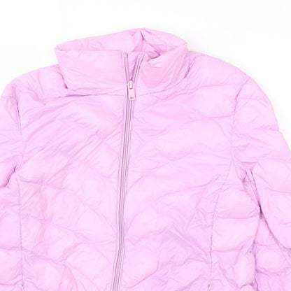 Marks & Spencer Womens Pink Puffer Jacket Coat Size 6 Zip