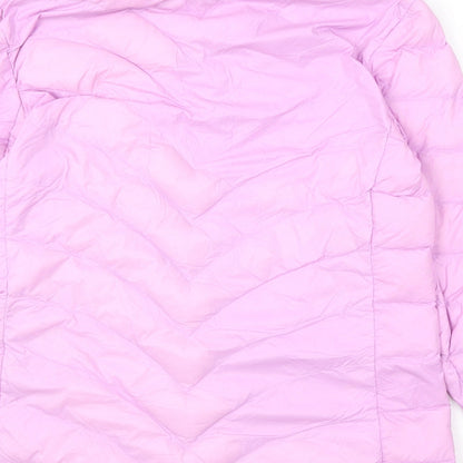 Marks & Spencer Womens Pink Puffer Jacket Coat Size 6 Zip