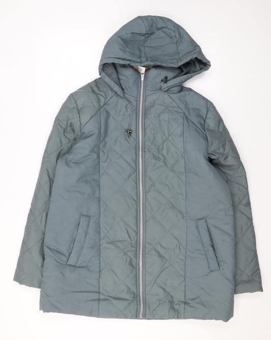 Anne De Lancay Womens Blue Rain Coat Coat Size S Zip