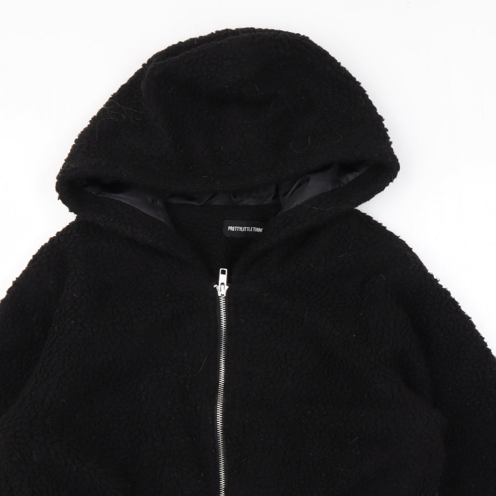 PRETTYLITTLETHING Womens Black Jacket Size 4 Zip