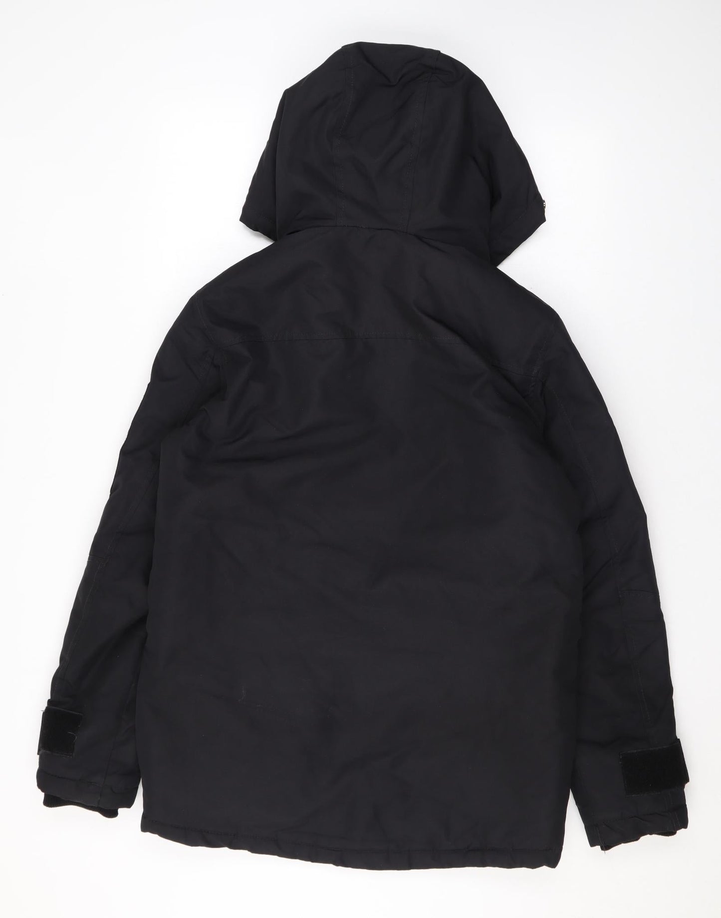 Bershka Mens Black Rain Coat Coat Size S Zip