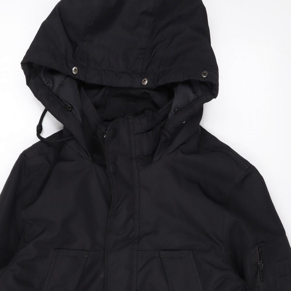 Bershka Mens Black Rain Coat Coat Size S Zip