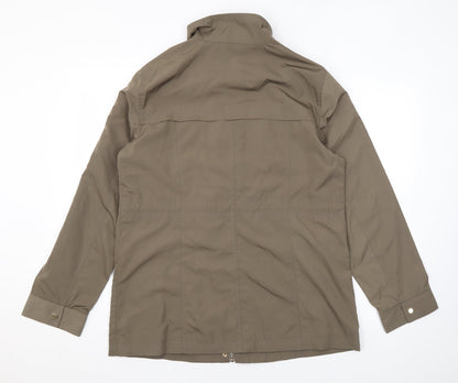Classics Womens Brown Rain Coat Coat Size 14 Zip