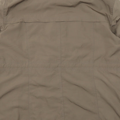 Classics Womens Brown Rain Coat Coat Size 14 Zip