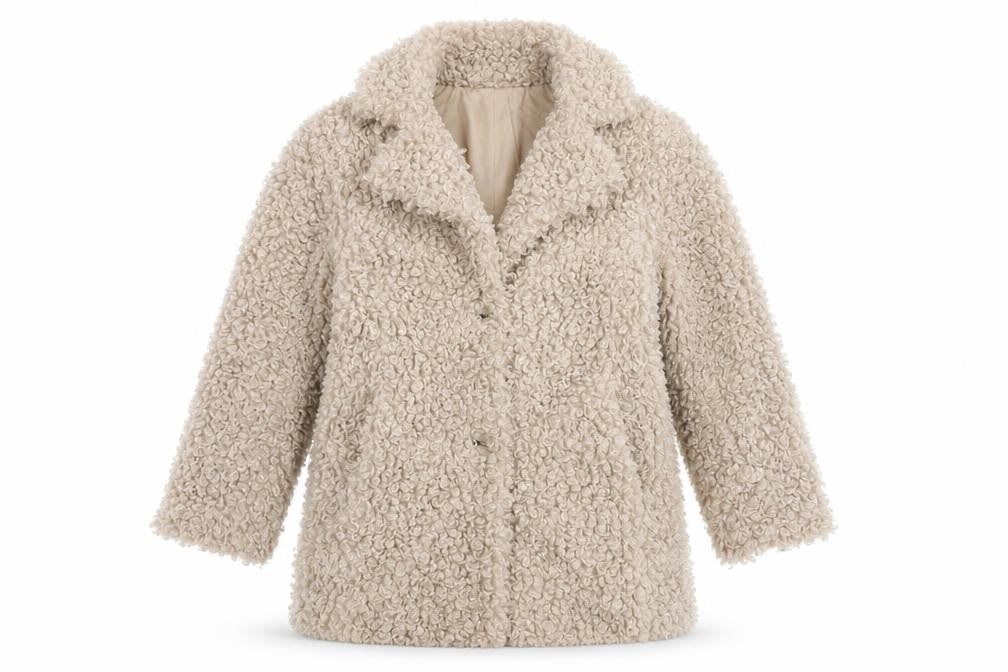 Zara Womens Beige Overcoat Coat Size S Button