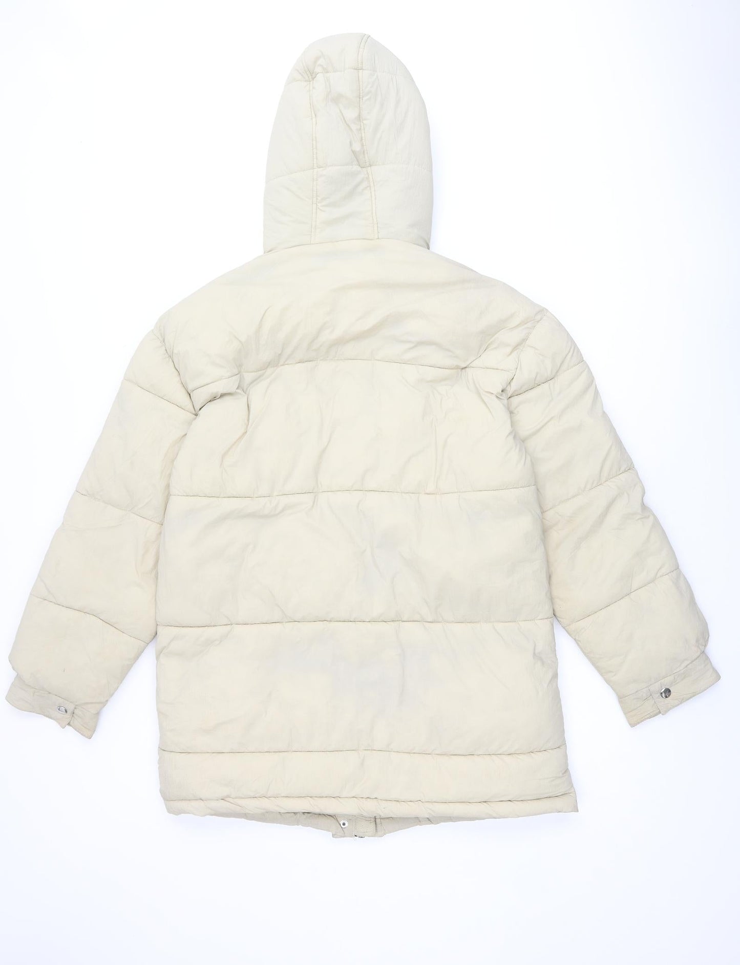 Topshop Womens Beige Puffer Jacket Coat Size 10 Zip