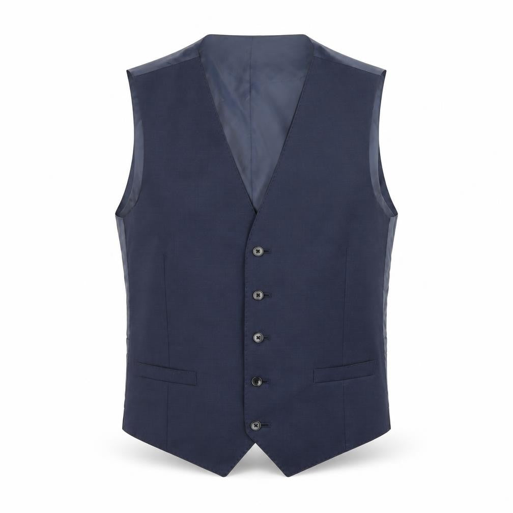 Marks & Spencer Mens Blue Wool Jacket Suit Waistcoat Size 40 Regular