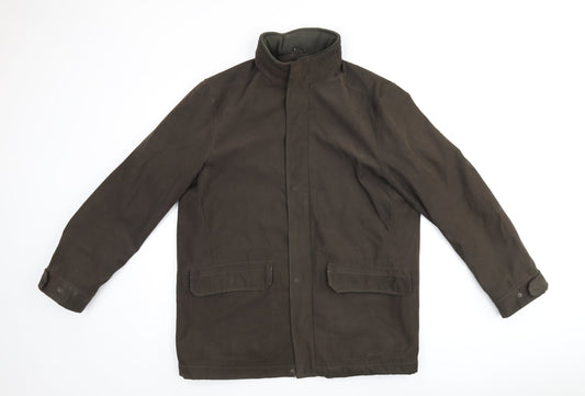 Debenhams Mens Green Overcoat Coat Size S Zip
