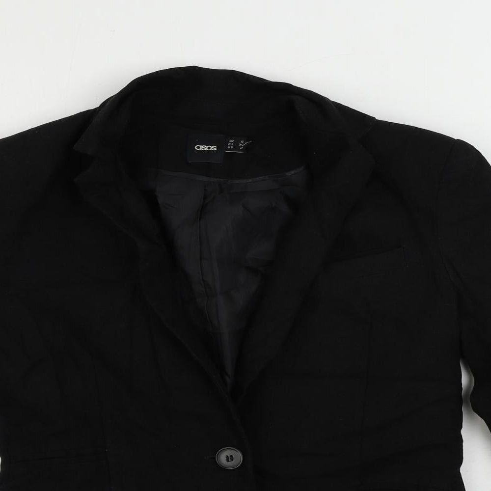 ASOS Womens Black Jacket Blazer Size 6 Button
