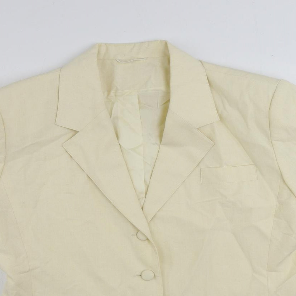Bickler Womens Ivory Jacket Blazer Size 14 Button