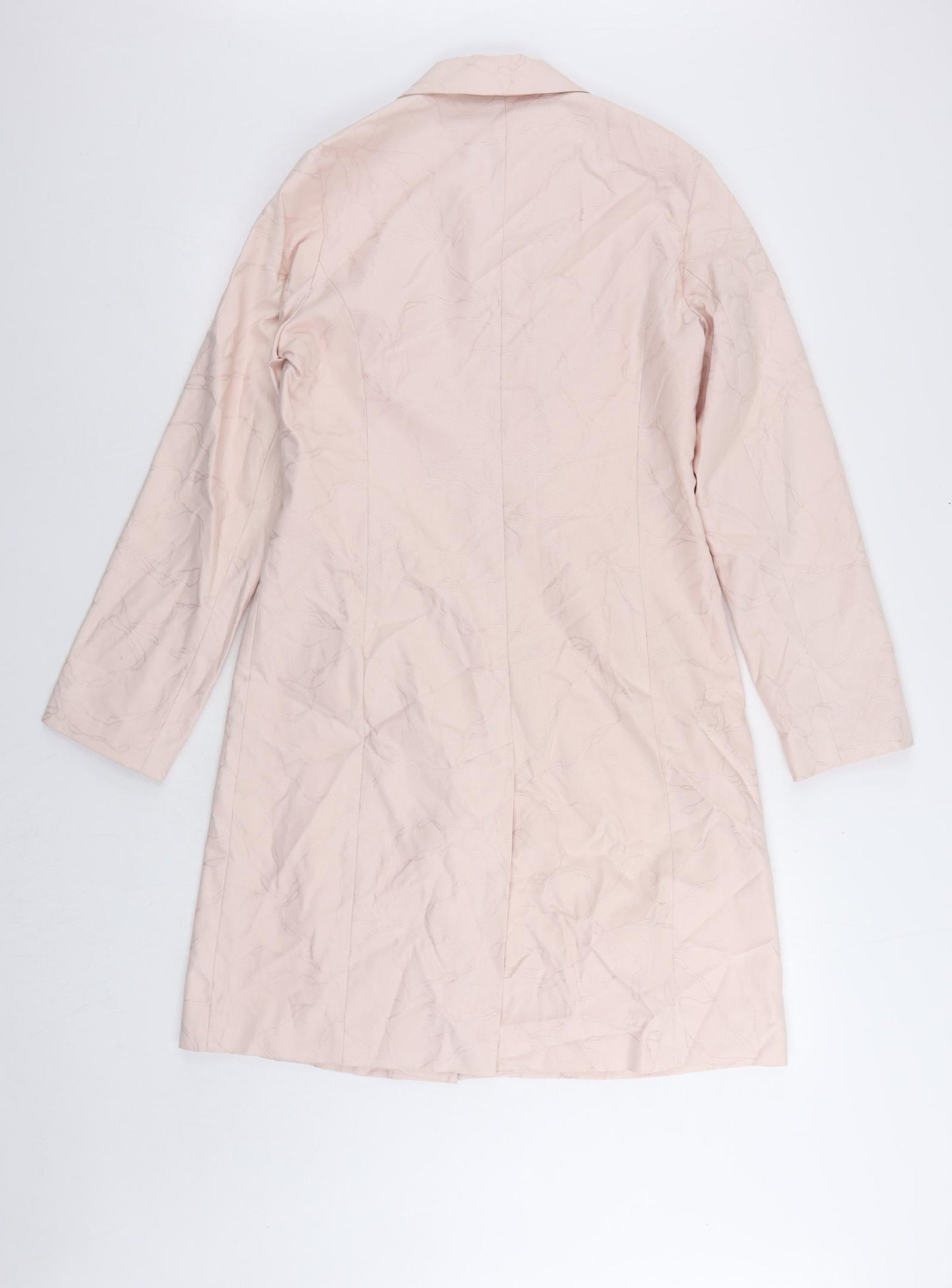 NEXT Womens Pink Overcoat Coat Size 10 Button - Embroidered